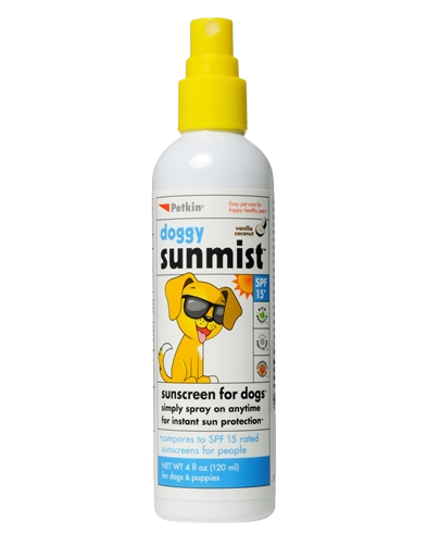 Spray creme solaire chien